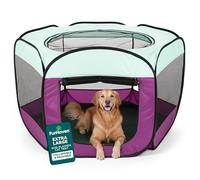 Furhaven Portable Dog Cat Enclosure, Foldable Playground/Kennel for Indoor and Outdoor with Zipper, Purple, XL