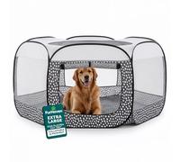 Furhaven Portable Dog Playpen Cat Tent, Pet Playground/Kennel Foldable Indoor Outdoor Zippered Puppy Crate - Gray Pebbles, Extra Large