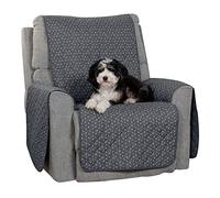 Furhaven Recliner Slipcover Water-Resistant Reversible Polka Paw Print Furniture Protector Cover - Gray, Recliner