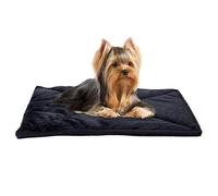 Furhaven Small Cat Bed ThermaNAP Quilted Faux Fur Self-Warming Pad, Washable - Black, Small
