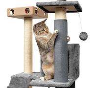 Furhaven Wrap Around Scratching Post Cover for Indoor Cats, Fits Posts Up to 3.5" Diameter, Durable & Less Mess - Tiger Tough Carpet Scratch Mat - Gray, Medium