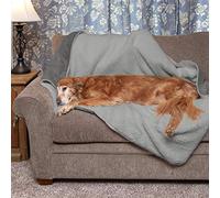Furhaven XL Waterproof & Self-Warming Terry Cloth & Sherpa Dog Blanket Washable - Silver Grey, Size XL