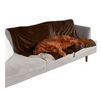 Furhaven XL Waterproof Two-Tone Luxe Velvet Dog Blanket, Washable - Brownstone, Extra Large