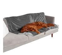 Furhaven XL Waterproof Two-Tone Luxe Velvet Dog Blanket, Washable - Granite Gray, Extra Large