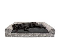 Furhaven XXL Orthopedic Dog Bed Plush & Southwest Kilim Decor Sofa-Style w/Removable Washable Cover - Boulder Gray, Jumbo Plus (XX-Large)