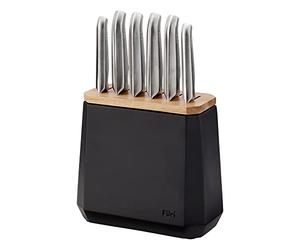 Furi Pro Stone Block Set Midnight Terrazzo, 7pcs Set Incl. 6 Essential Knives, East/West Santoku 13cm and 17cm, Cook's 20cm, Bread 20cm, Utility 15cm, Asian Utility 12cm