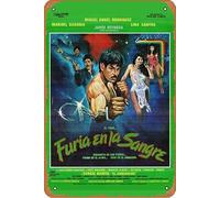 Furia en la sangre Movie Poster Tin Sign Wall Art Sign Vintage Wall Decorations Metal Signs 8x12 Inch