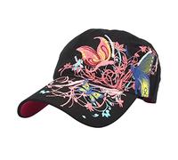Furies Baseball Cap Women's Hat Butterfly Embroidery Baseball Cap Duck Cap Fashion Trend Sun Visor Black