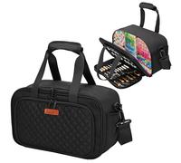 FURIMETY Marker Organizer Case with Shoulder Strap for 180-300 Markers, Large Marker Organizer Bag with Detachable Divider for Adults, Marker Travel Holder Case Bag for Various Markers, Black