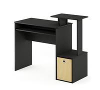 Walplus Furinno Econ Multipurpose Home Office Computer Writing Desk W/bin, Black/brown