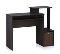 Walplus Furinno Econ Multipurpose Home Office Computer Writing Desk W/bin, Dark Walnut