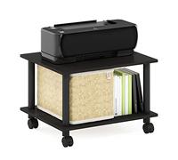 Furinno ECON Printer Stand with Storage, 2-Tier Under Desk Printer Stand, Printer Table with Wheels, for CPU, Office Supplies, Home Office, Espresso