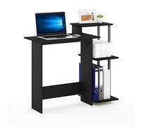 Furinno EFFICIENT 3 Open Side Shelves Gaming Desk, Solid Black | Desk, Laptop Notebook Computer Desk, Office Desk for Home Office, Study Room, Dorm, Bedroom