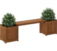 Furinno Hardwood Planter Box in Teak Oil, Wood, Natural, 182.12 (W) x 44.7 (H)