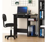Furinno Jaya 31.5-Inch Computer Desk with 2 Side Shelves, Black | Drafting Table, Storage Bins, Writing Desk, Home Office Desk, Home Office, Study Room, Dorm