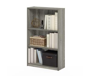 Furinno JAYA Book Shelf, 3-Tier Bookshelf, Bookcase, French Oak