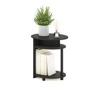 Walplus Furinno Jaya Simple Design Oval End Table, Walnut