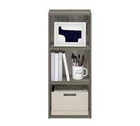 Furinno LUDER 3-Cube Bookcase, Book Shelf, French Oak | 23.6 x 30.5 x 80 cm, Bookshelf for Living Room, Bedroom, Home Office