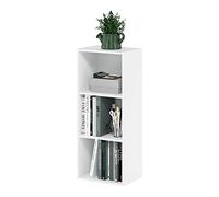 Furinno LUDER 3-Cube Bookcase, Book Shelf, White | 23.6 x 30.5 x 80 cm, Bookshelf for Living Room, Bedroom, Home Office