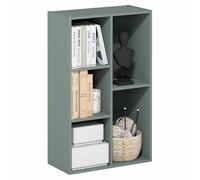 Furinno LUDER 5-Cube Reversible Bookcase, Book Shelf, Bookshelf, Sage Green | 23.88 x 49.53 x 80.01 cm, for Living Room, Bedroom, Home Office