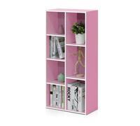 Furinno Luder 7-Cube Reversible Open Shelf, White/Pink