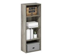 Furinno Luder Book Shelf, 4-Tier Bookshelf, Bookcase With Open 9.3 X 15.6 X 41.7, For Living Room, Bedroom, Home Office, French