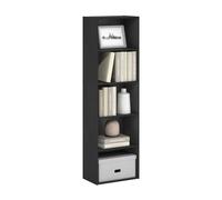Furinno Luder Book Shelf, 5-Cube Bookshelf, Bookcase With Open 9.4 X 15.8 X 52, For Living Room, Bedroom, Home Office, Blackwood