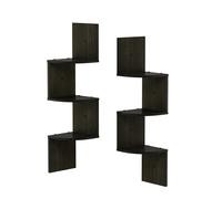 Furinno ROSSI Corner Floating Shelves for Wall Set of 2, Espresso
