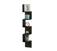 Walplus Furinno 5 Tier Wall Mount Floating Radial Corner Shelf, Espresso