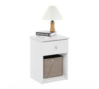 Furinno Tidur Nightstand with One Drawer, White