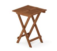 Walplus Furinno Tioman Hardwood Folding Table In Teak Oil, Natural