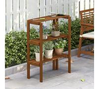 Furinno TIOMAN Plant Shelf, 3-Tier Plant Stand, Display Shelf, for Multiple Plants, Plants Pot, Easy Toolless Assembly, Patio, Balcony, Garden, Natural
