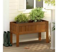 Furinno TIOMAN Planter Box, Outdoor Elevated Standing Planter Box, Raised Garden Bed with Legs, Outdoor, Indoor, Garden, Patio, Balcony, Natural