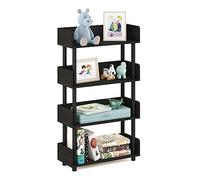 Furinno TURN-N-TUBE 4-Tier Display Shelf, Storage Shelves, Book Shelf, Open Shelves with Rounded Corner Top Edges, for Organization and Storage, Living Room, Home Office, Espresso