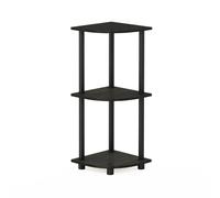 Walplus Furinno Turn-N-Tube 3-Tier Corner Display Rack Multipurpose Shelving Unit, Espresso/black