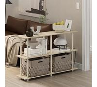 Furinno TURN-N-TUBE Display Shelf, 3-Tier Wide Rectangular Book Shelf, Storage Shelves with Open Shelves, Toolless Assembly, for Organization and Storage, Living Room, Home Office, Natural Oak