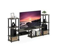 Furinno Turn-N-Tube Grand Entertainment Center, TV Unit, TV Stands, French Oak/Black
