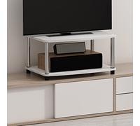 Furinno TURN-N-TUBE Printer Stand with Storage, 2-Tier Printer Table, Under Desk Printer Stand, for CPU, Office Supplies, Home Office, White Oak