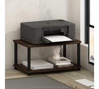 Furinno TURN-N-TUBE Printer Stand with Storage, 2-Tier Printer Table, Under Desk Printer Stand, for CPU, Office Supplies, Home Office, Columbia Walnut
