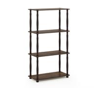 Furinno TURN-N-TUBE Storage Shelves, Book Shelf, Corner Shelf, Walnut