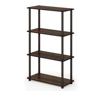 Furinno TURN-N-TUBE Storage Shelves, Toolless Book Shelf, Corner Shelf, Walnut
