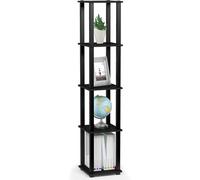 Furinno TURN-S-TUBE 5-Tier Square Tool-Free Corner Shelf, Americano