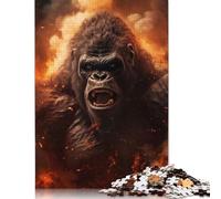 Furious Gorilla Fire Flame 1000 Piece Jigsaw Puzzle for Adult Toy Intellectual Game Educational Game for Adult Stress Relief Home Decoration 1000pcs (75x50cm)
