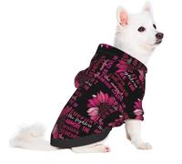 FuriTou Breast Cancer Awareness and Sunflower Small Pet Hoodies Soft Dogs Cats Sweatshirt Warm Dog Clothes Sweater with Hat XX-Large