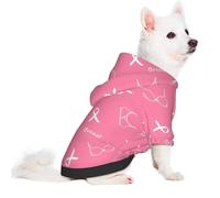 FuriTou Breast Cancer Awareness Small Pet Hoodies Soft Dogs Cats Sweatshirt Warm Dog Clothes Sweater with Hat XX-Large