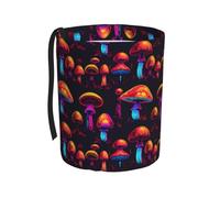 FuriTou Colourful Psychedelic Mushrooms Car Trash Can Collapsible Hanging Trash Cans Portable Car Garbage Bin Fit Cars Truck