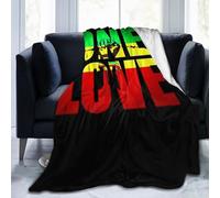 FuriTou One Loves Jamaican Rasta Reggae Blankets Throw Blanket Lightweight Flannel Blanket Air Conditioning Blanket for Women Men All Season 50"x40"