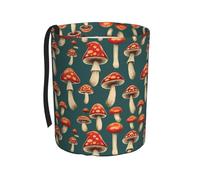 FuriTou Red Mushrooms Car Trash Can Collapsible Hanging Trash Cans Portable Car Garbage Bin Fit Cars Truck