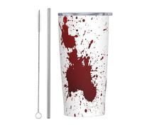 FuriTou Terrible Blood Stainless Steel Insulated Tumbler 20 Oz Coffee Mug Travel Cup Water Bottle With Lid Straw