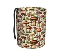 FuriTou Vintage Wild Forest Mushrooms Car Trash Can Collapsible Hanging Trash Cans Portable Car Garbage Bin Fit Cars Truck